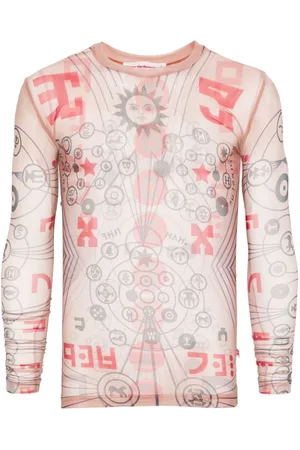 WALTER VAN BEIRENDONCK Graphic-print mesh top