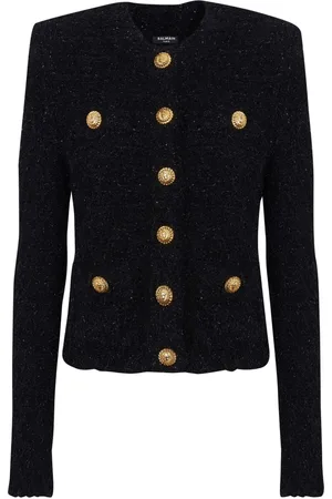 Balmain Button-fastening tweed jacket