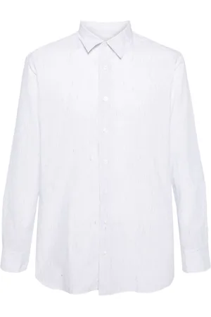 LARDINI Striped linen-blend shirt