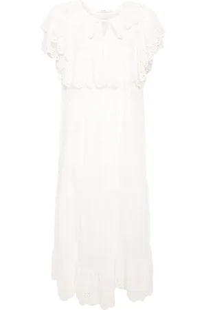 B+AB Broderie-anglaise cotton midi dress