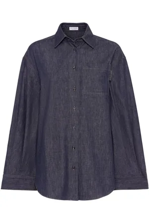Brunello Cucinelli Point-collar denim shirt