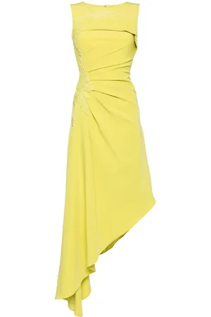 Saiid Kobeisy Gathered crepe asymmetric dress