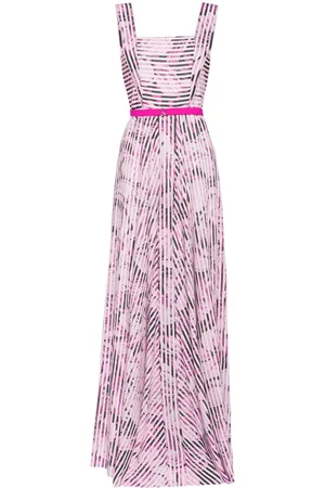 Saiid Kobeisy Striped belted maxi dress