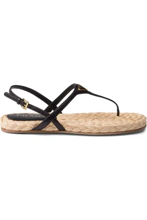 Prada Triangle-logo slingback sandals