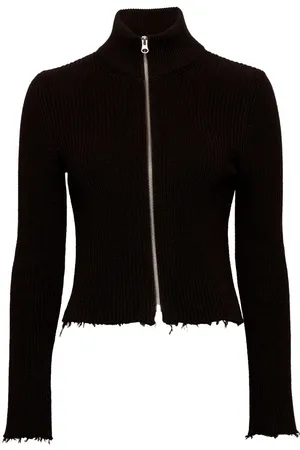 Maison Margiela Ribbed cotton zip-up cardigan
