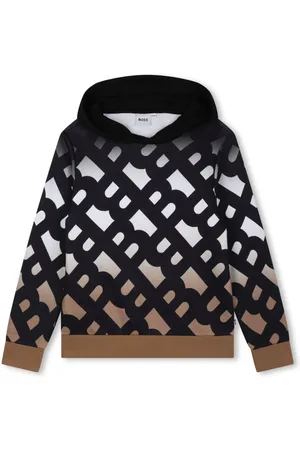HUGO BOSS Monogram-print gradient-effect hoodie