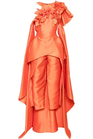 Saiid Kobeisy Mikado jumpsuit with asmmymetrical cuts and matching embroidery