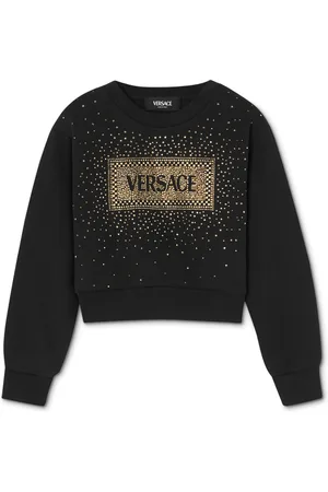 VERSACE Logo crystal-embellished sweatshirt