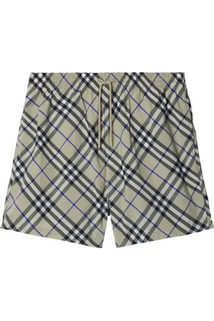 Burberry Checked drawstring-waist swim shorts
