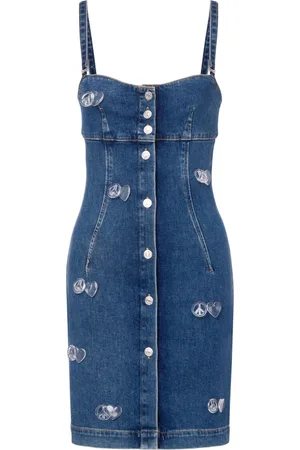 Moschino Appliqu??d denim minidress
