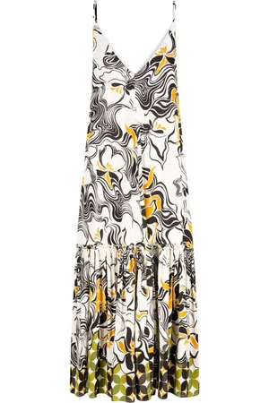 DRIES VAN NOTEN Ruffled swirl-print dress