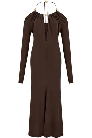 Salvatore Ferragamo Open-back crepe maxi dress