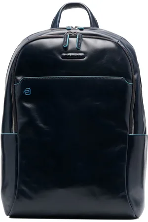 Piquadro Leather logo-patch backpack