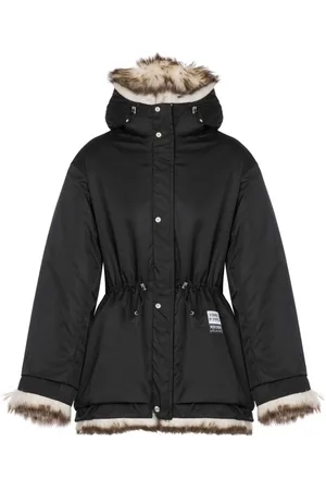 Moschino Shearling-trim hooded jacket