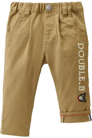 Miki House Logo-print straight-leg trousers