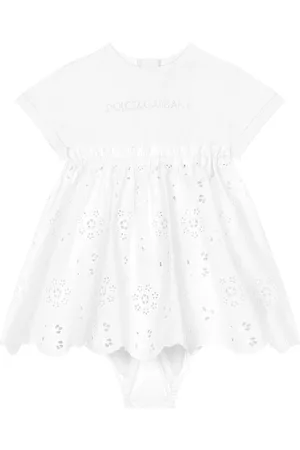 Dolce & Gabbana Embroidered-logo cotton dress