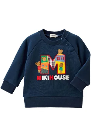 Miki House Bear-motif knitted sweatshirt