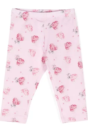 MONNALISA Floral hearts-printed leggings