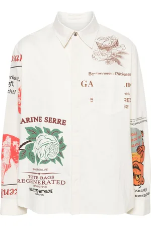 Marine Serre Mix-print cotton shirt