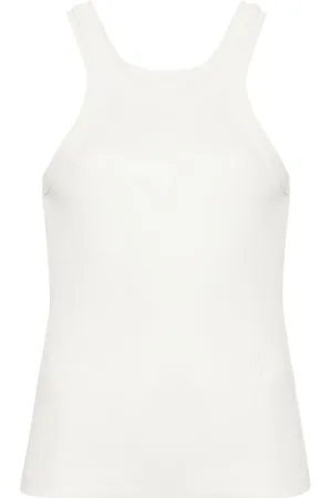 Closed Logo-embroidered ribbed tank top
