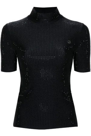 COPERNI Crystal-embellished high-neck T-shirt