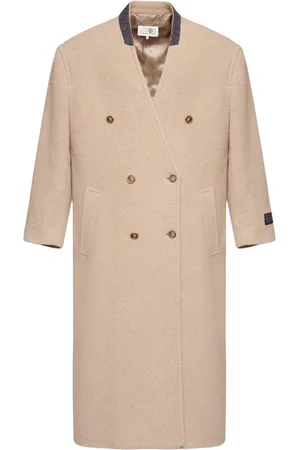 Maison Margiela Numbers-appliqu?? double-breasted coat