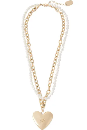 Karl Lagerfeld Autograph Heart pearl necklace