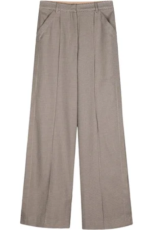 Acler Wid-leg checked trousers