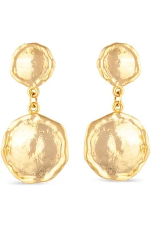 Susan Caplan 1980s -plated drop earrings