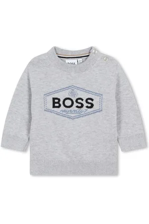 HUGO BOSS Intarsia-logo cotton jumper