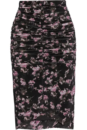 Ganni Floral-print pencil skirt