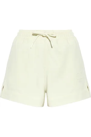 Ganni Logo-embroidered organic cotton shorts