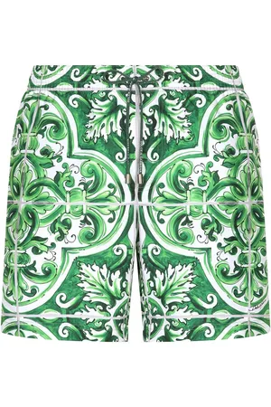 Dolce & Gabbana Majolica-print drawstring swim shorts