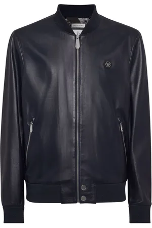 Philipp Plein Leather bomber jacket