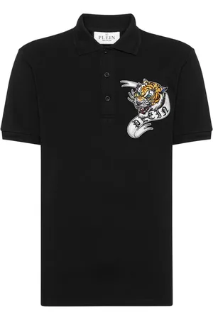 Philipp Plein Tiger-appliqu?? cotton polo shirt