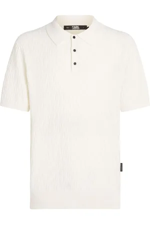 Karl Lagerfeld Monogram-jacquard cotton polo shirt