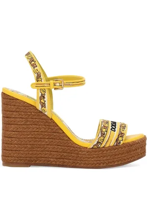 Dolce & Gabbana Majolica-print 90mm wedge sandals