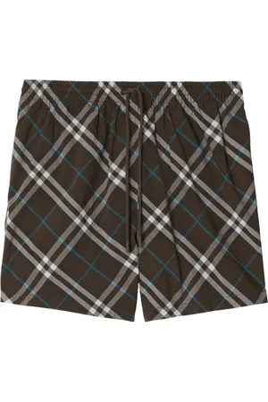 Burberry Checked drawstring-waist swim shorts