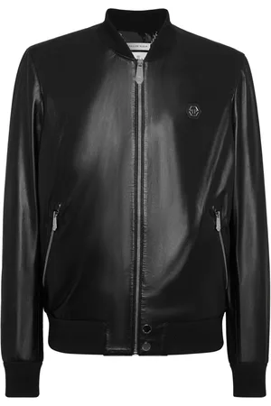 Philipp Plein Leather bomber jacket