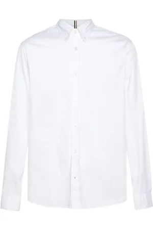 HUGO BOSS Logo-embroidered poplin shirt