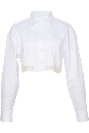 FLEUR DU MAL Poplin cropped shirt
