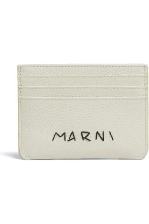 Marni Logo-embroidered leather card holder