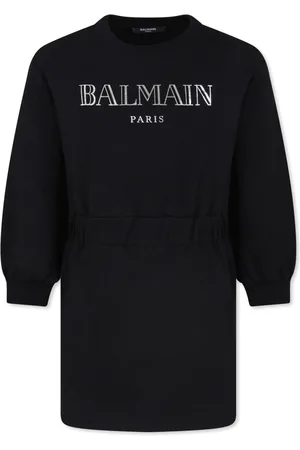 Balmain Logo-embroidered organic cotton sweatshirt dress