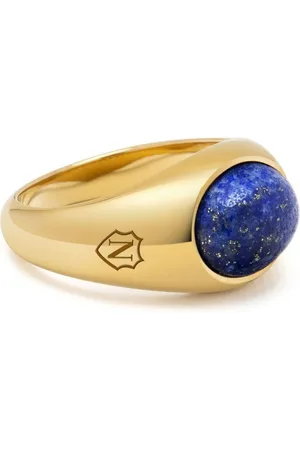 Nialaya Lapis lazuli engraved signet ring