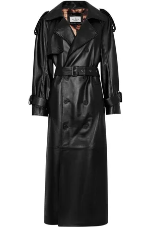 Philipp Plein Belted leather trench coat