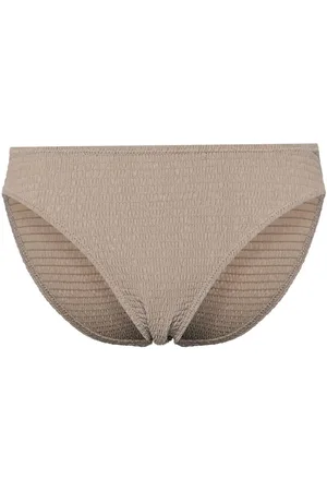 Totême Mid-rise smocked bikini bottoms