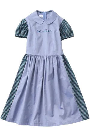 Familiar Checked cotton midi dress