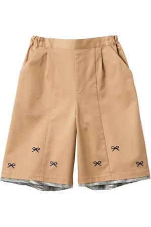 Familiar Bow-print wide-leg trousers