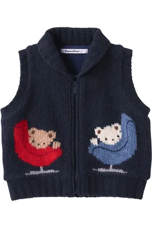 Familiar Embroidered-design wool gilet