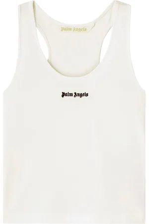 Palm Angels Logo-embroidered ribbed tank top